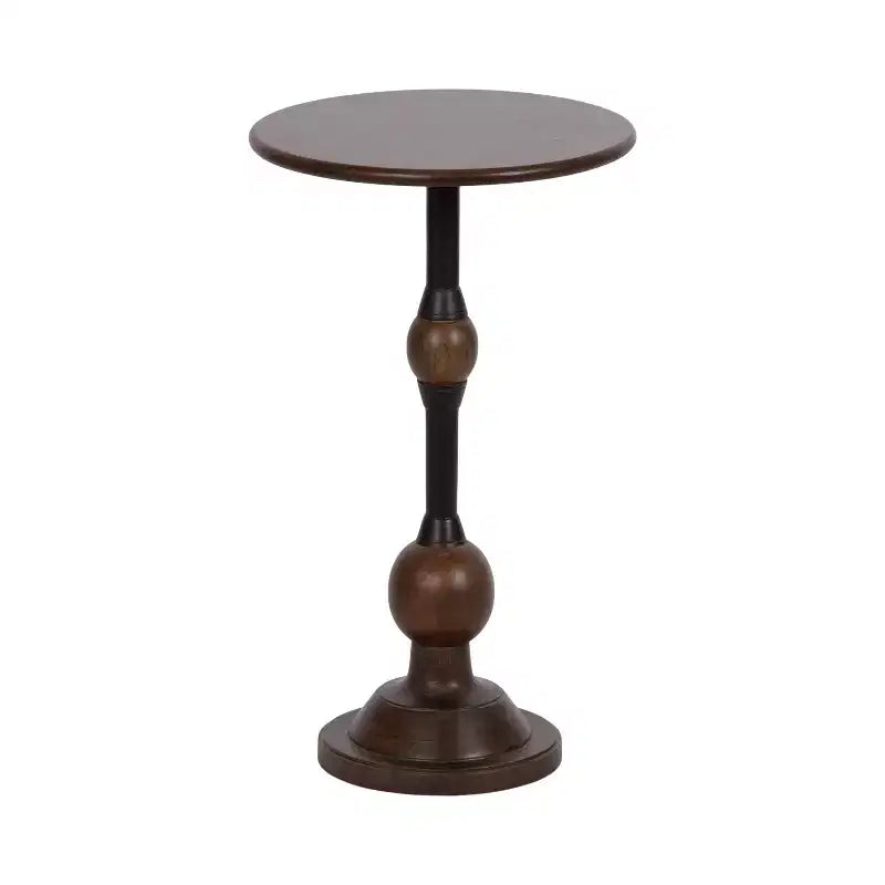   Wood and Metal Side Table, 14x14x24, Brown