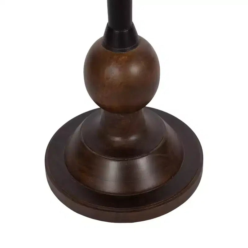 Tavolino d'appoggio in legno e metallo, 14x14x24, Marrone