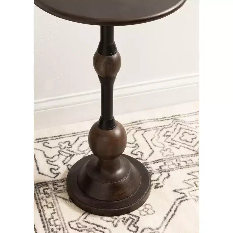 Tavolino d'appoggio in legno e metallo, 14x14x24, Marrone