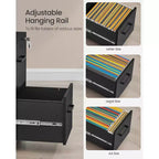 Classificatore, Mobile Archivio per Ufficio con Serratura, Pre-Assemblato, 45 x 36.5 x 64.5 cm