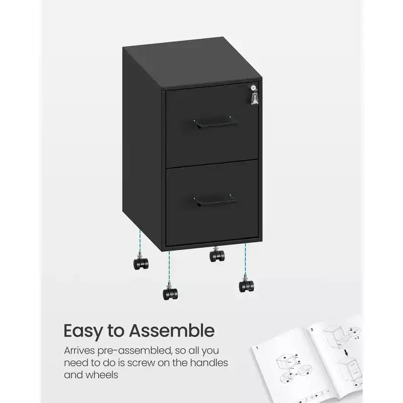 Classificatore, Mobile Archivio per Ufficio con Serratura, Pre-Assemblato, 45 x 36.5 x 64.5 cm