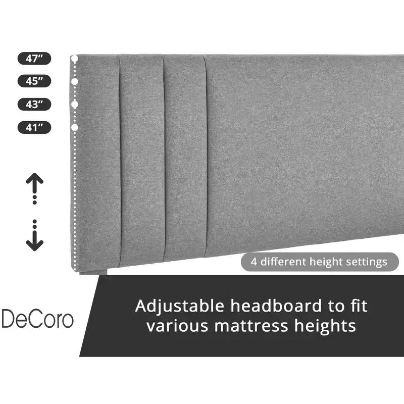 Letto a piattaforma moderno imbottito con bottoni