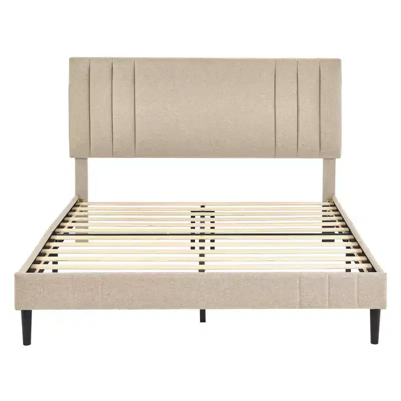 Letto a piattaforma moderno imbottito con bottoni