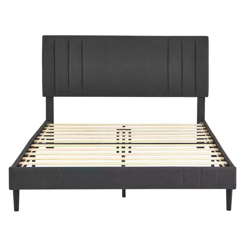 Letto a piattaforma moderno imbottito con bottoni