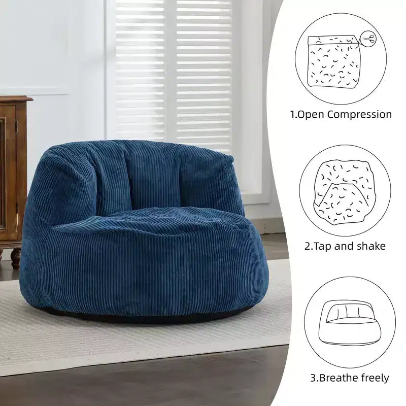37,4 Pollici Pouf a Sacco a Forma di Sedia per Tutte le Età, Adatto per Soggiorno, Camera da Letto e Sala Giochi