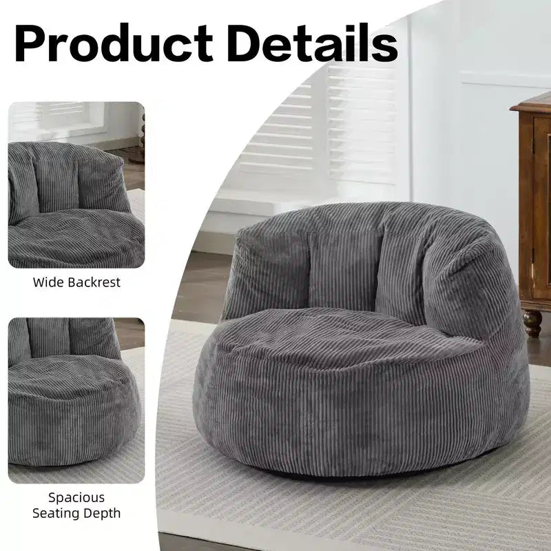 37,4 Pollici Pouf a Sacco a Forma di Sedia per Tutte le Età, Adatto per Soggiorno, Camera da Letto e Sala Giochi