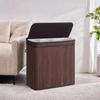 39.6 Gals Laundry Hamper Basket Bamboo Laundry Basket with Lid Removable Machine Washable with Handles
