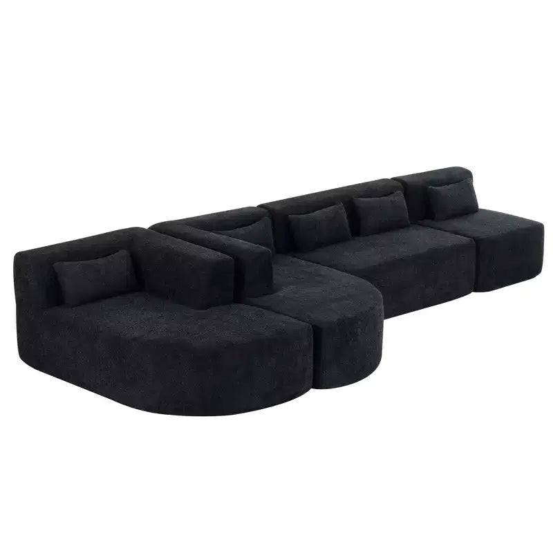 144 Divano imbottito con due chaise longue e cinque cuscini