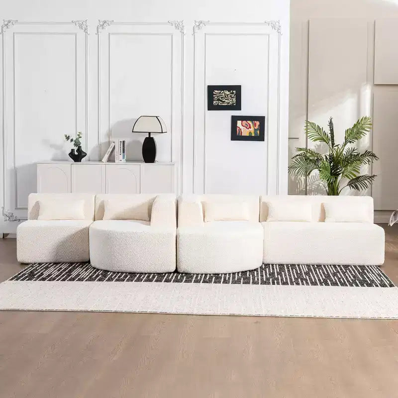 144 Divano imbottito con due chaise longue e cinque cuscini