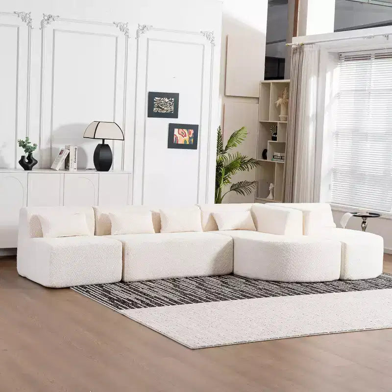 144 Divano imbottito con due chaise longue e cinque cuscini