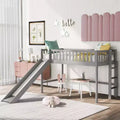  77.4L x 40.5W Twin Size Wood Low Loft Bed with Ladder and Slide, Suitable for Small Space