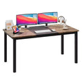  Large Office Computer Desk, Black Metal Frame Modern Simple Gaming Desk Writing Workstation for Study Home Office