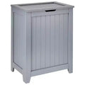  Contemporary Wooden Clothes Hamper for Bedroom and Laundry Room, Gray