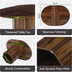 Tavolo da Pranzo Ovale Rustico da 55 Pollici per 6 Persone, Tavolo da Cucina in Legno con Base in Legno per Cucina, Sala da Pranzo e Soggiorno, Marrone