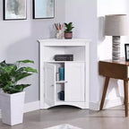 Mobile credenza ad angolo, mobiletto da bagno a terra con ante e ripiani, mobiletto indipendente per cucina, soggiorno, bagno