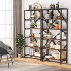 Libreria industriale da 180 cm, libreria a 6 ripiani, scaffale aperto autoportante per camera da letto, ufficio, soggiorno