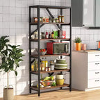 Libreria industriale da 180 cm, libreria a 6 ripiani, scaffale aperto autoportante per camera da letto, ufficio, soggiorno