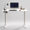  Height Adjustable Standing Desk End Table Sit Stand Work Table Stable Frame for Home Office Workspace, White, 55*24*45
