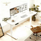Tavolino da scrivania regolabile in altezza, sit-stand, tavolo da lavoro stabile per ufficio domestico, bianco, 55*24*45