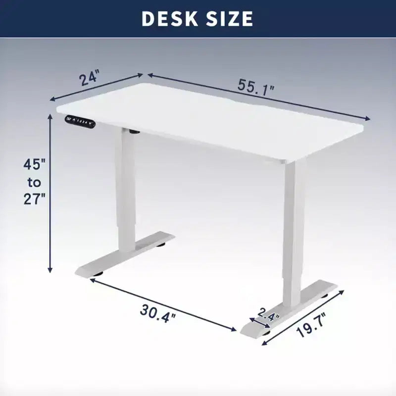 Tavolino da scrivania regolabile in altezza, sit-stand, tavolo da lavoro stabile per ufficio domestico, bianco, 55*24*45