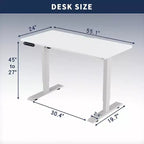Tavolino da scrivania regolabile in altezza, sit-stand, tavolo da lavoro stabile per ufficio domestico, bianco, 55*24*45