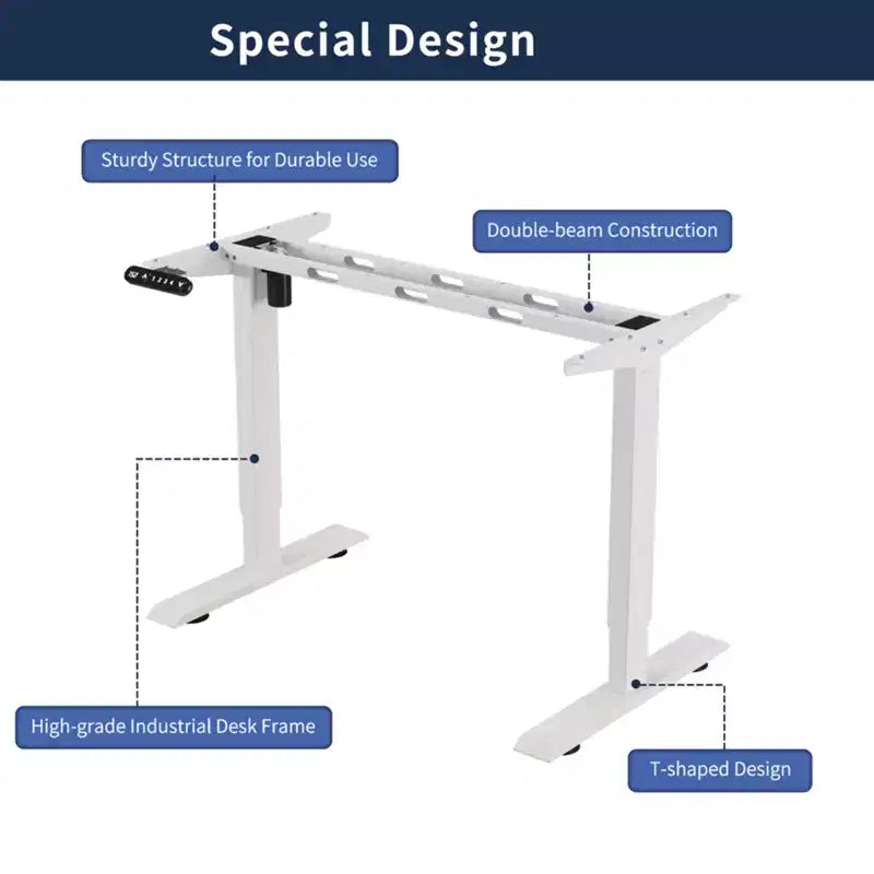 Tavolino da scrivania regolabile in altezza, sit-stand, tavolo da lavoro stabile per ufficio domestico, bianco, 55*24*45