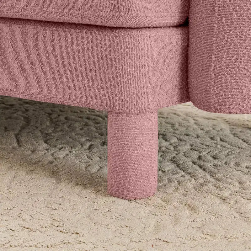 Pouf Sgabello Ottomano in Bouclé di Poliestere Moderno, Poggiapiedi Imbottito per Soggiorno Camera da Letto Ufficio