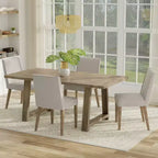 Tavolo da pranzo in legno massello di mango stile rustico, larghezza 183 cm