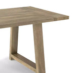 Tavolo da pranzo in legno massello di mango stile rustico, larghezza 183 cm