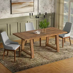 Tavolo da pranzo in legno massello di mango stile rustico, larghezza 183 cm