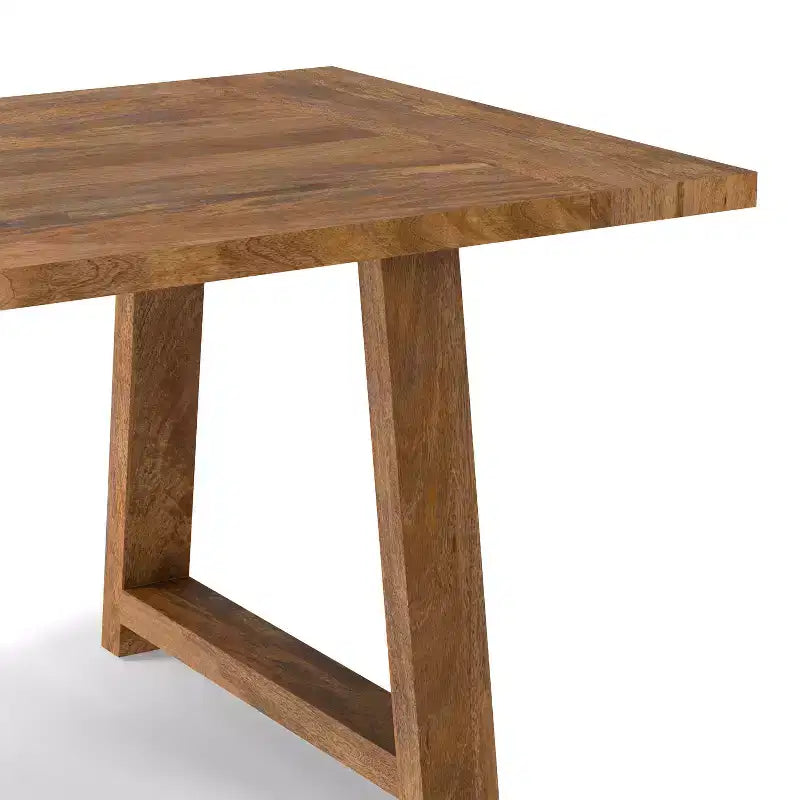 Tavolo da pranzo in legno massello di mango stile rustico, larghezza 183 cm