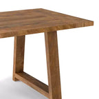 Tavolo da pranzo in legno massello di mango stile rustico, larghezza 183 cm