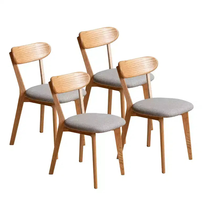  Set of 4 Upholstered Dining Chairs, Solid Wood Chairs for Kitchen Dining Room Living Room