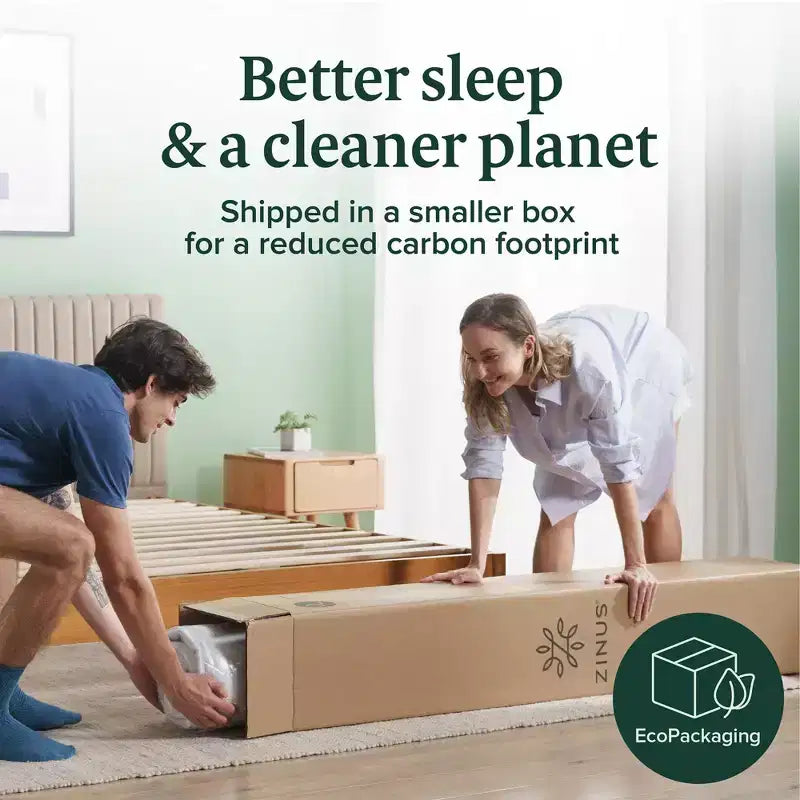 Materasso Queen in Memory Foam da 8 Pollici, Senza Fibra di Vetro, Sostegno Medio-Rigido, Sollievo dalla Pressione Zonato, Schiume e Tessuti Certificati Sicuri.