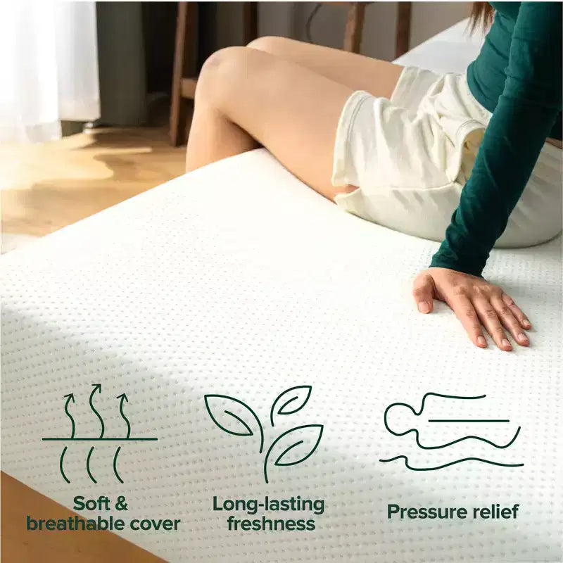 Materasso Queen in Memory Foam da 8 Pollici, Senza Fibra di Vetro, Sostegno Medio-Rigido, Sollievo dalla Pressione Zonato, Schiume e Tessuti Certificati Sicuri.