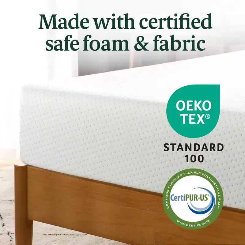 Materasso Queen in Memory Foam da 8 Pollici, Senza Fibra di Vetro, Sostegno Medio-Rigido, Sollievo dalla Pressione Zonato, Schiume e Tessuti Certificati Sicuri.