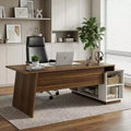  70.5 L-Shaped Executive Desk, Home Office Computer Desk with Cabinet