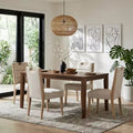   Modern Rubberwood Upholstered Armless Dining Chairs (Set of 4)