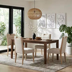   Modern Rubberwood Upholstered Armless Dining Chairs (Set of 4)