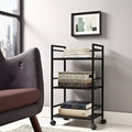  3-tier Rolling Black Utility Cart