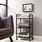  3-tier Rolling Black Utility Cart