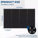 2 pannelli forati in metallo, organizer da parete forato 60 x 60 cm, sistema di stoccaggio con pannelli forati per banco da lavoro, deposito attrezzi da garage, sala hobby