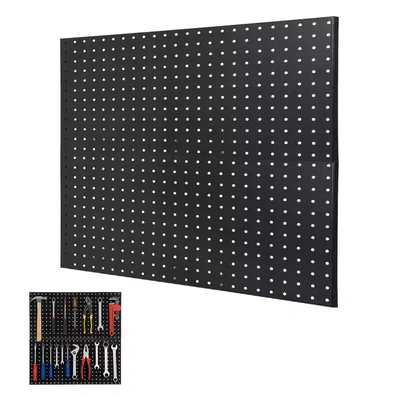 2 PCS Metal Pegboard Panels, 24 x 24 Peg Board Wall Organizer, Tools Pegboard Storage System for Workbench, Garage Tool Storage, Craft Room