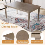 6 Set Pranzo Retrò con Tavolo Rettangolare in Legno e 4 Sedie con Panca