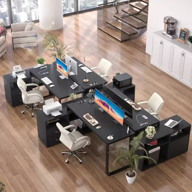 Scrivania angolare a L da 62" con cassetto portadocumenti e luci LED