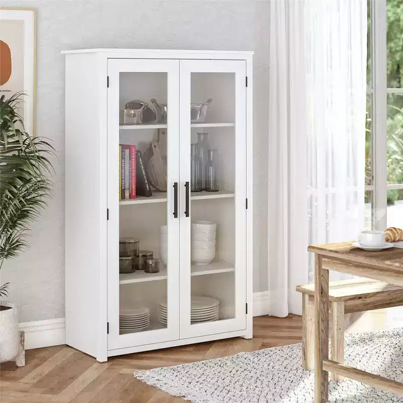  Arlowe Modern Wood Storage Cabinet with Glass Door