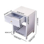 Comodino con Bordo Festonato, Cassetto e Ripiano Aperto, Alto 68 cm per Camera da Letto o Stanza dei Bambini, Lilla
