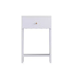 Comodino con Bordo Festonato, Cassetto e Ripiano Aperto, Alto 68 cm per Camera da Letto o Stanza dei Bambini, Lilla