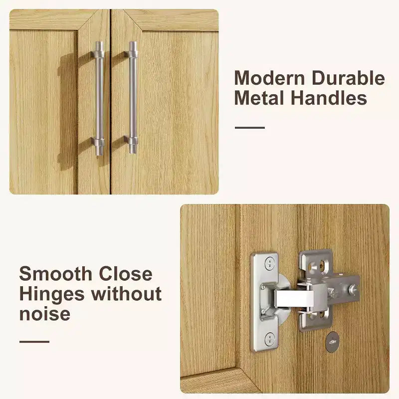 Mobile bagno 75 cm con lavabo e ante ammortizzate - Armadietto indipendente in legno naturale