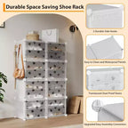 Scarpiera smontabile a 8 ripiani, organizer espandibile per 32 paia con porta per ingresso e camera da letto, bianco